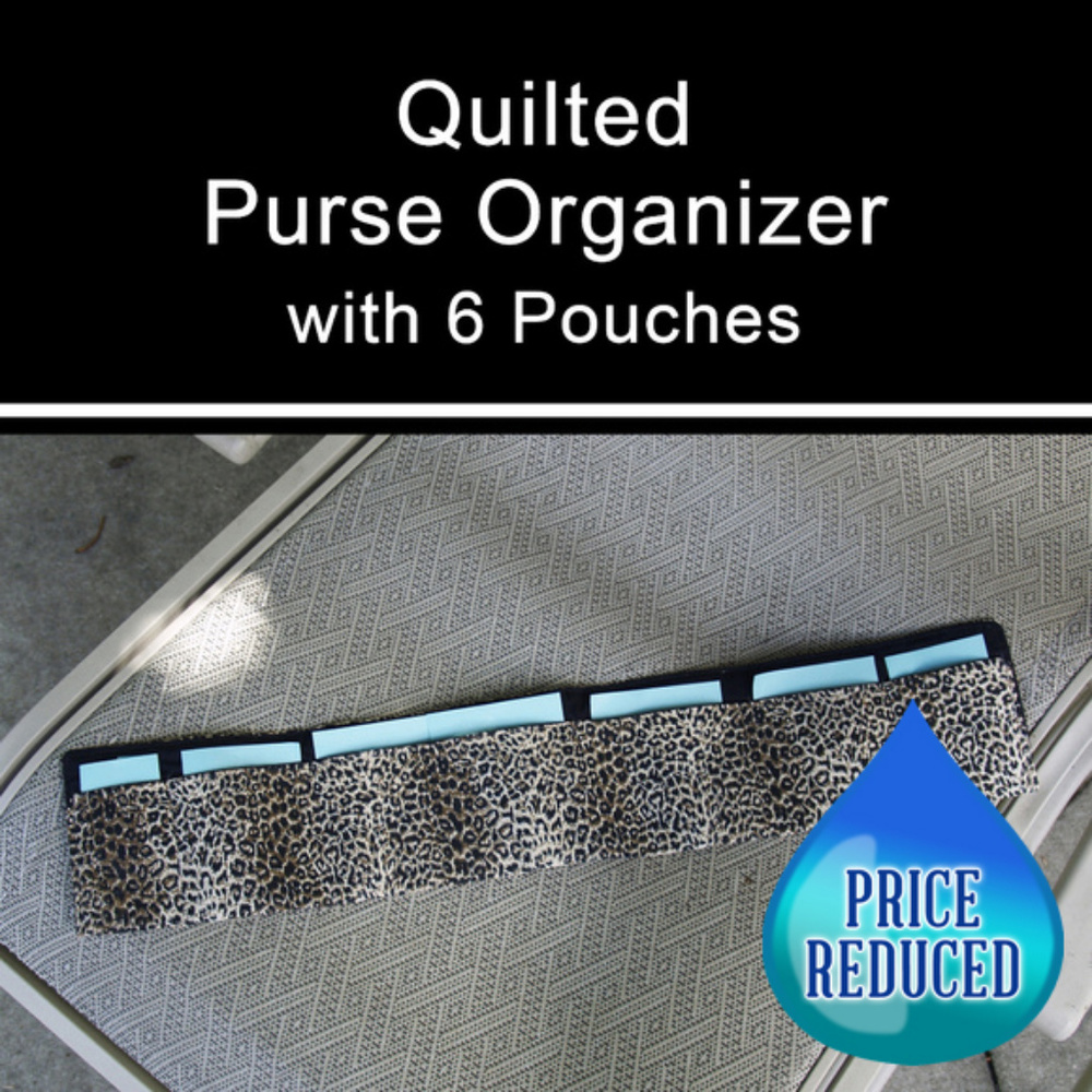 Quilted Leopard Print Purse Organizer EUC